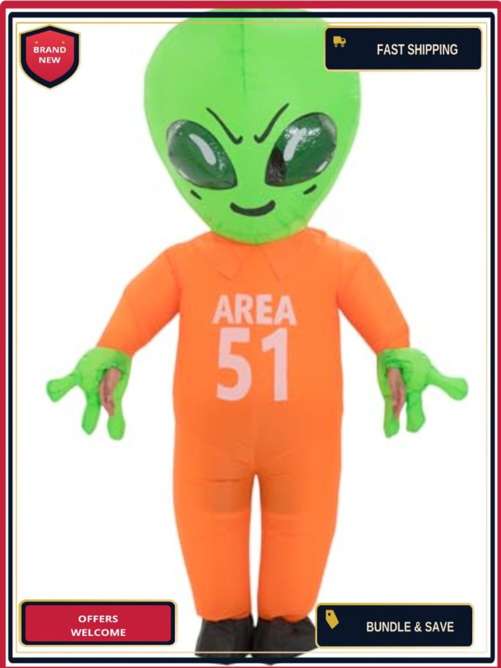 Inflatable Alien Costume Adult Full Body Blow Up Suit Halloween Party